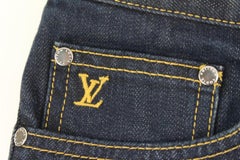 Louis Vuitton Men's Size 30 US Dark Rinse LV Fleur Logo Jeans 119lv8