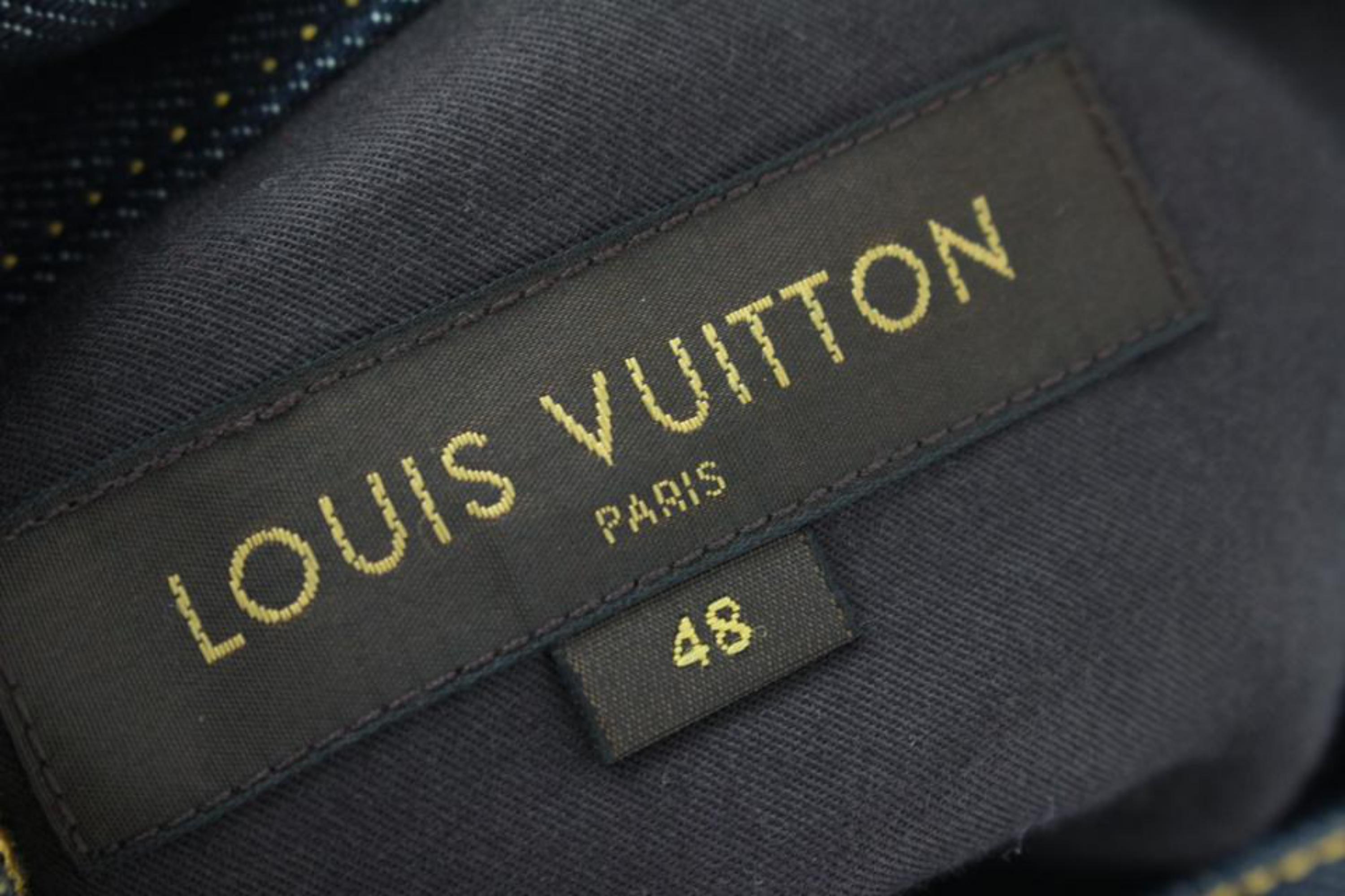 Women's Louis Vuitton Men's Size 38 US Dark Rinse Denim Fleur LV Logo Jeans 118lv43 For Sale