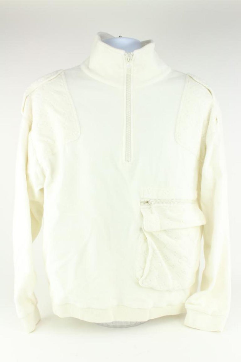Louis Vuitton Open Sleeve Yellow Accent Sweater Milk White. Size L0