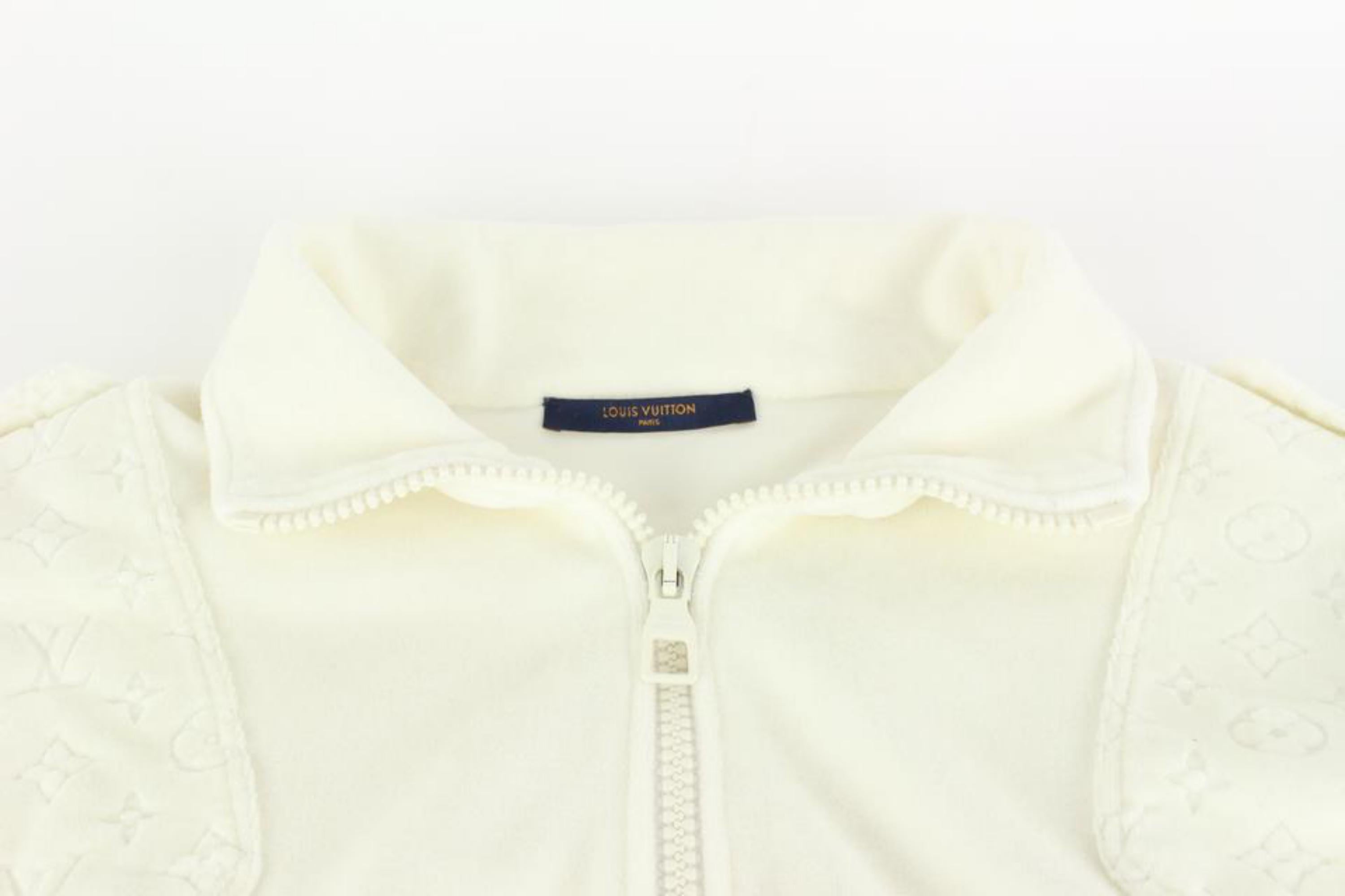 Gray Louis Vuitton Mens Small Plain Rainbow Runway Velour Monogram Zip Sweatshirt106l For Sale