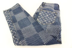 Louis Vuitton Men's Sz 32 Virgil Abloh x Nigo Giant Damier Waves MNGM Denim 93lk
