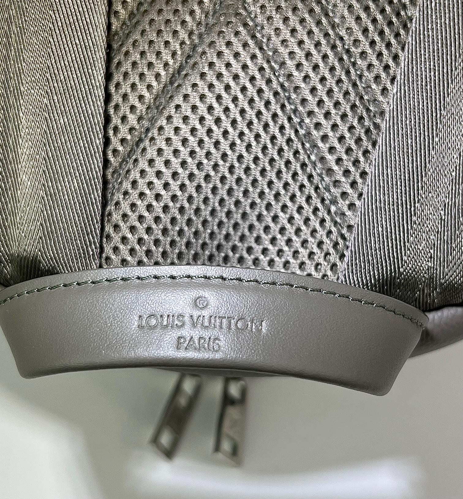 Louis Vuitton Men's Takeoff Kaki Aerogram Leather Backpack Travel 4