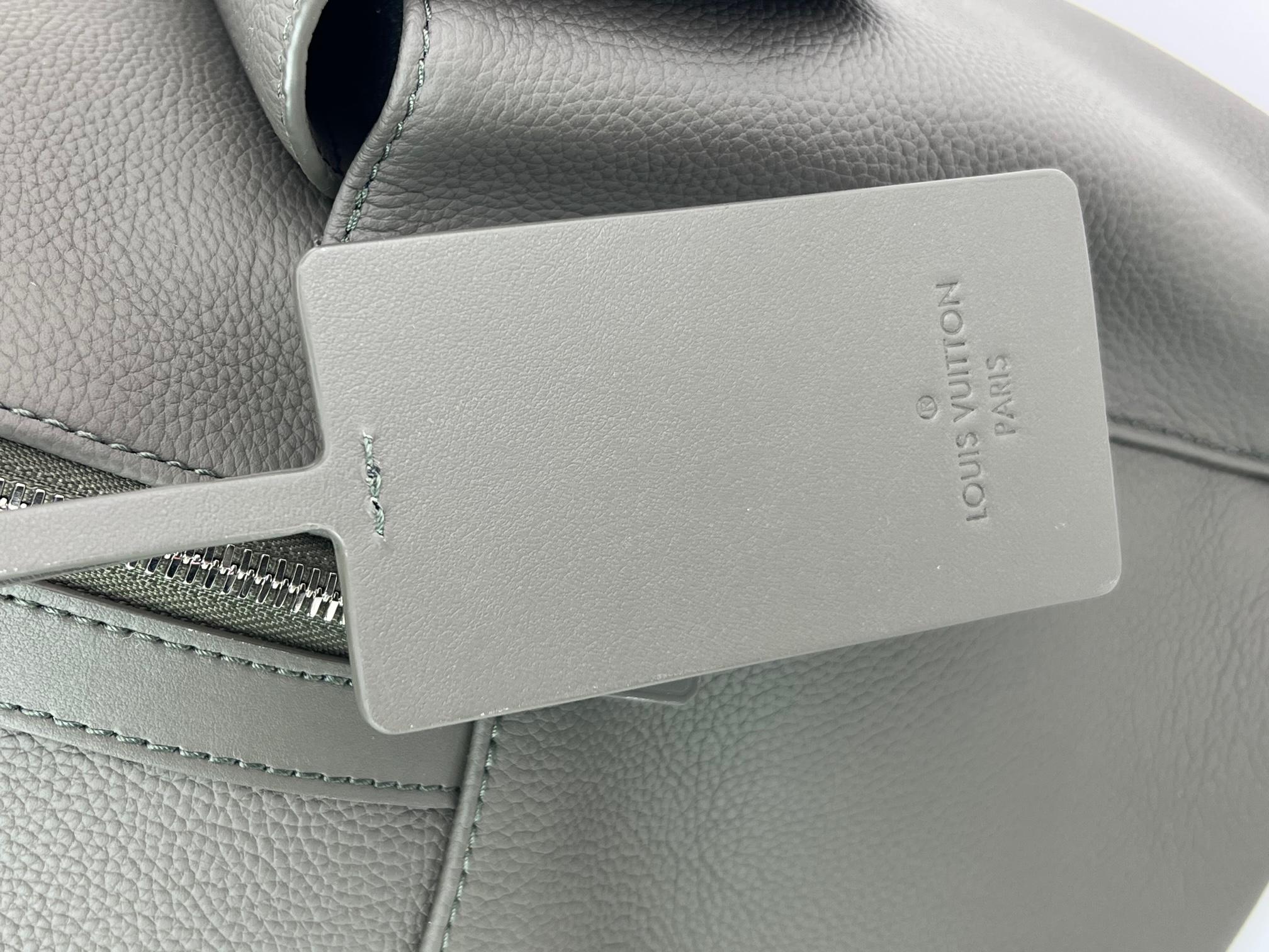 Louis Vuitton Men's Takeoff Kaki Aerogram Leather Backpack Travel 6