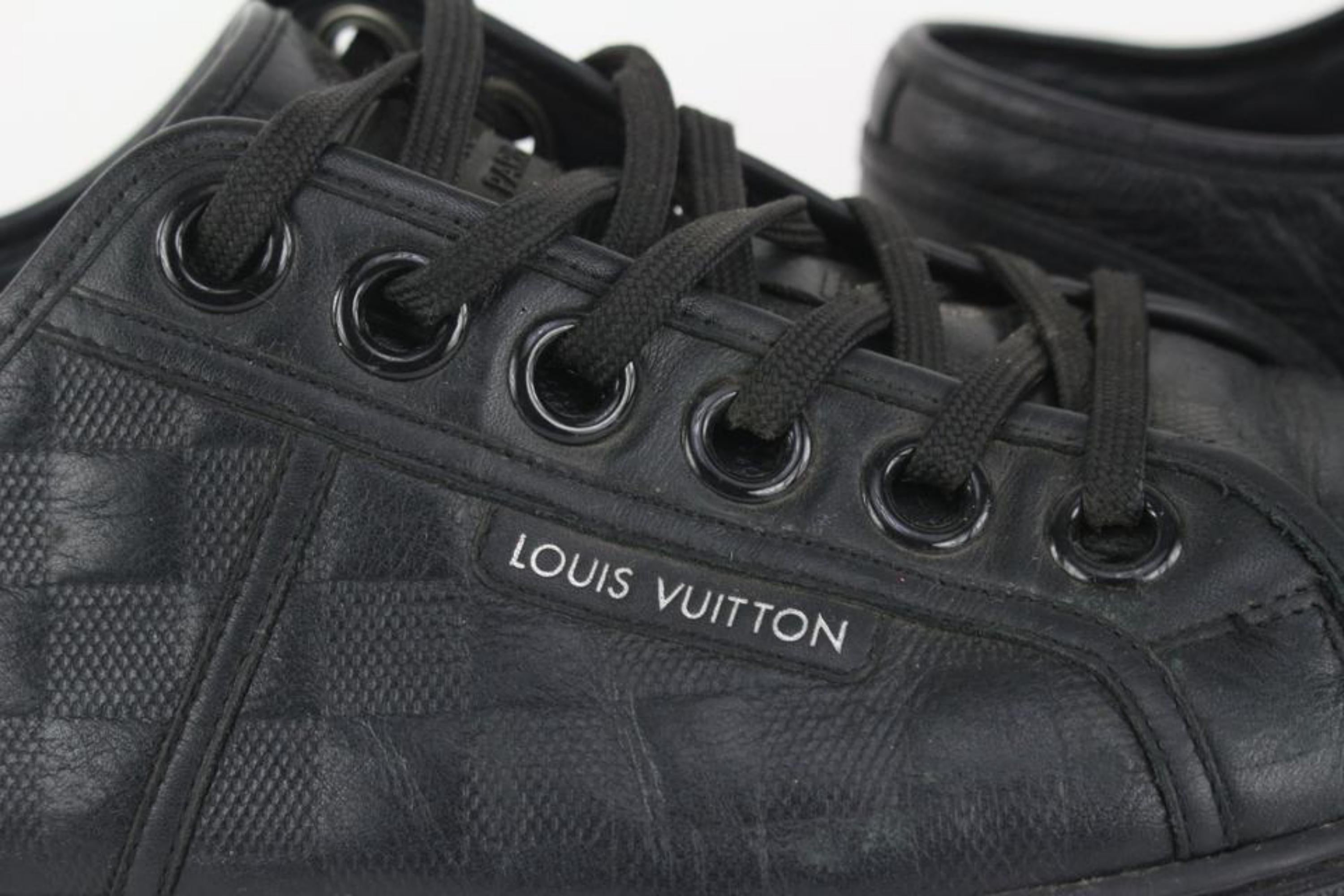 Louis Vuitton Men's US 10 Black Damier Infini Sneakers Low Top 1123LV41 For Sale 4