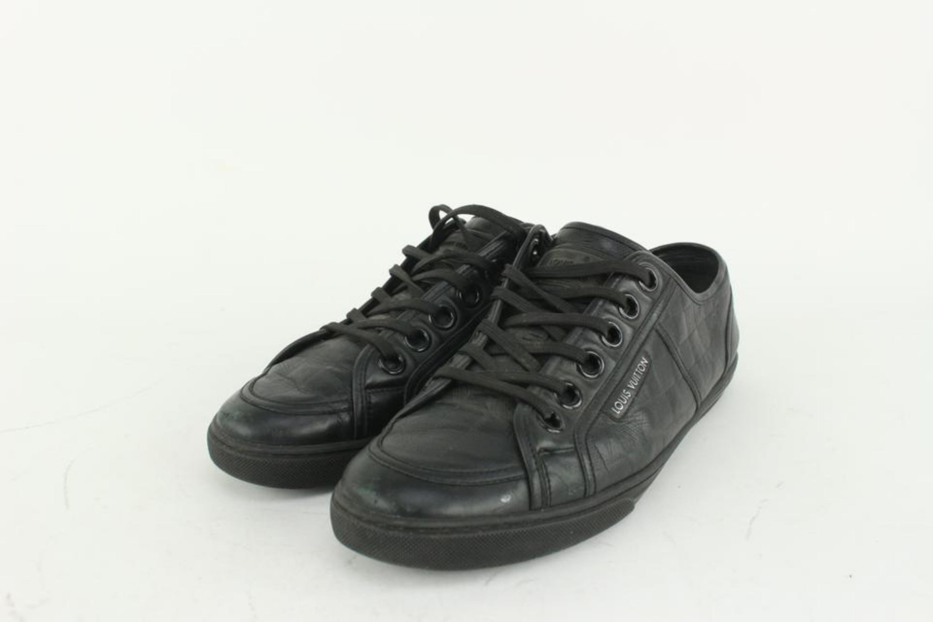 Louis Vuitton Men's US 10 Black Damier Infini Sneakers Low Top 1123LV41 For Sale 6