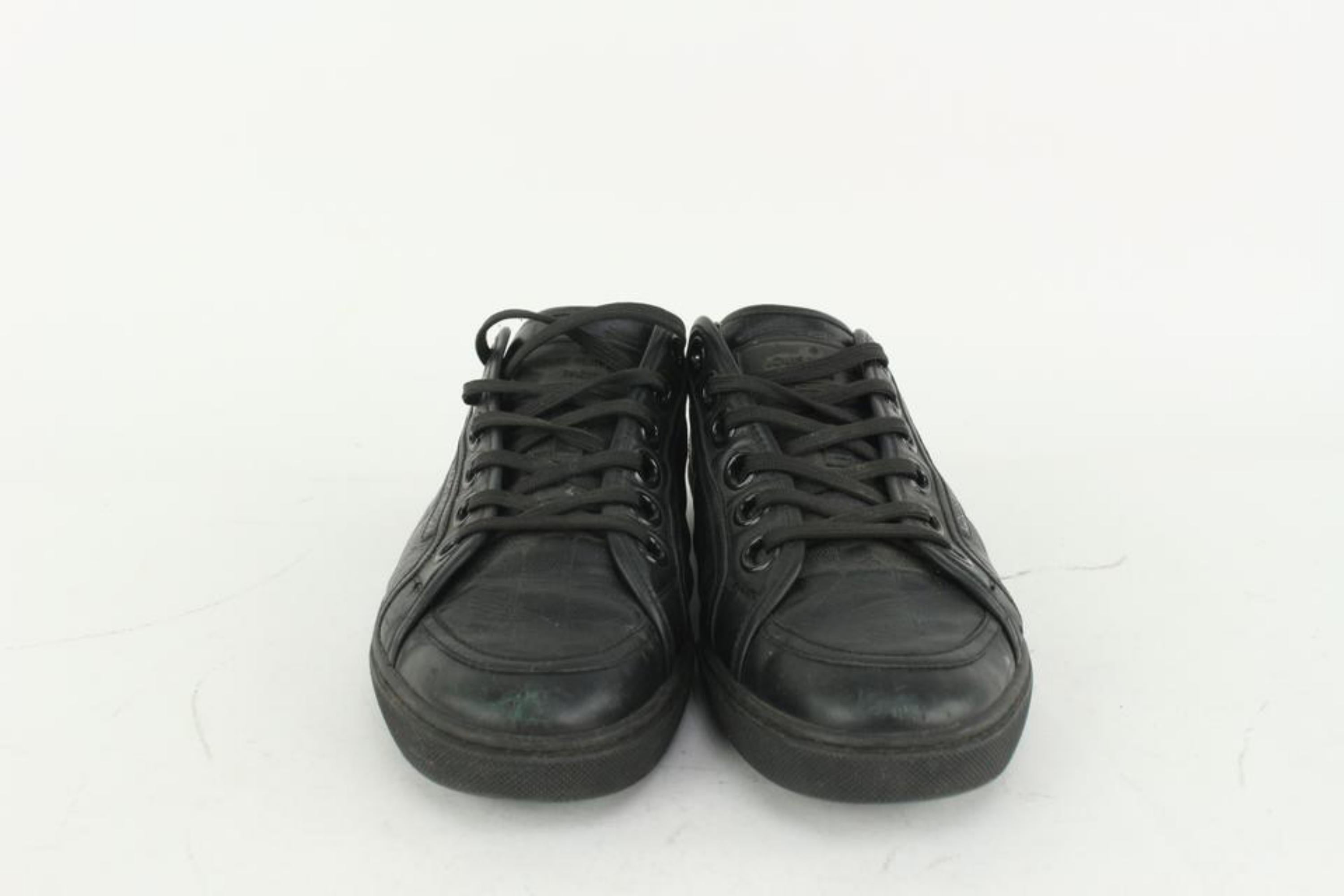 Louis Vuitton Men's US 10 Black Damier Infini Sneakers Low Top 1123LV41 For Sale 2