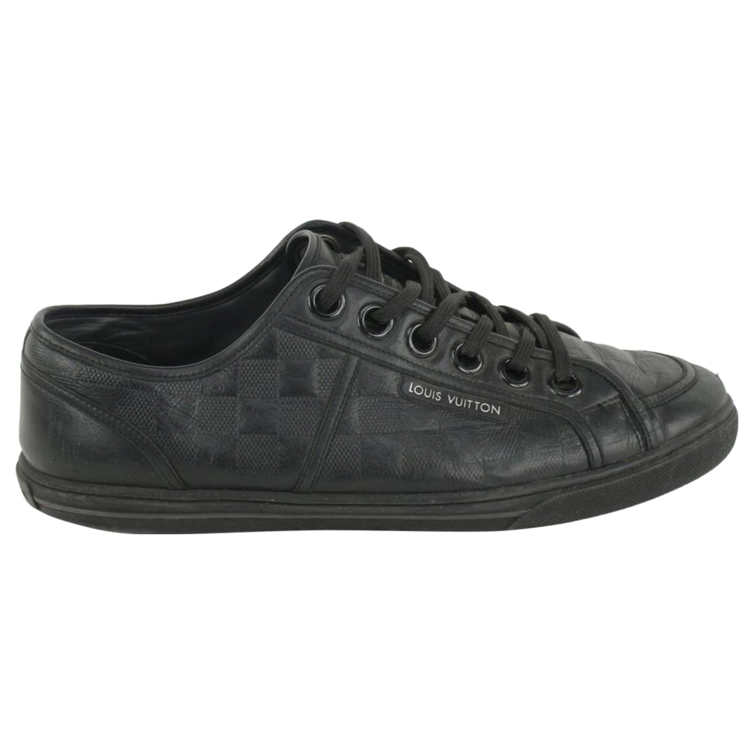Louis Vuitton pour hommes US 10 - Baskets basses noires Damier Infini 1123LV41