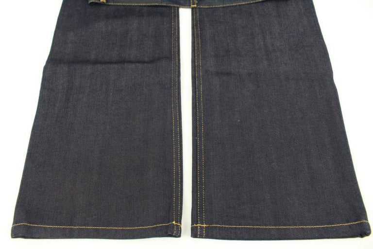Louis Vuitton Monogram Flower Denim Pants BLACK. Size 30