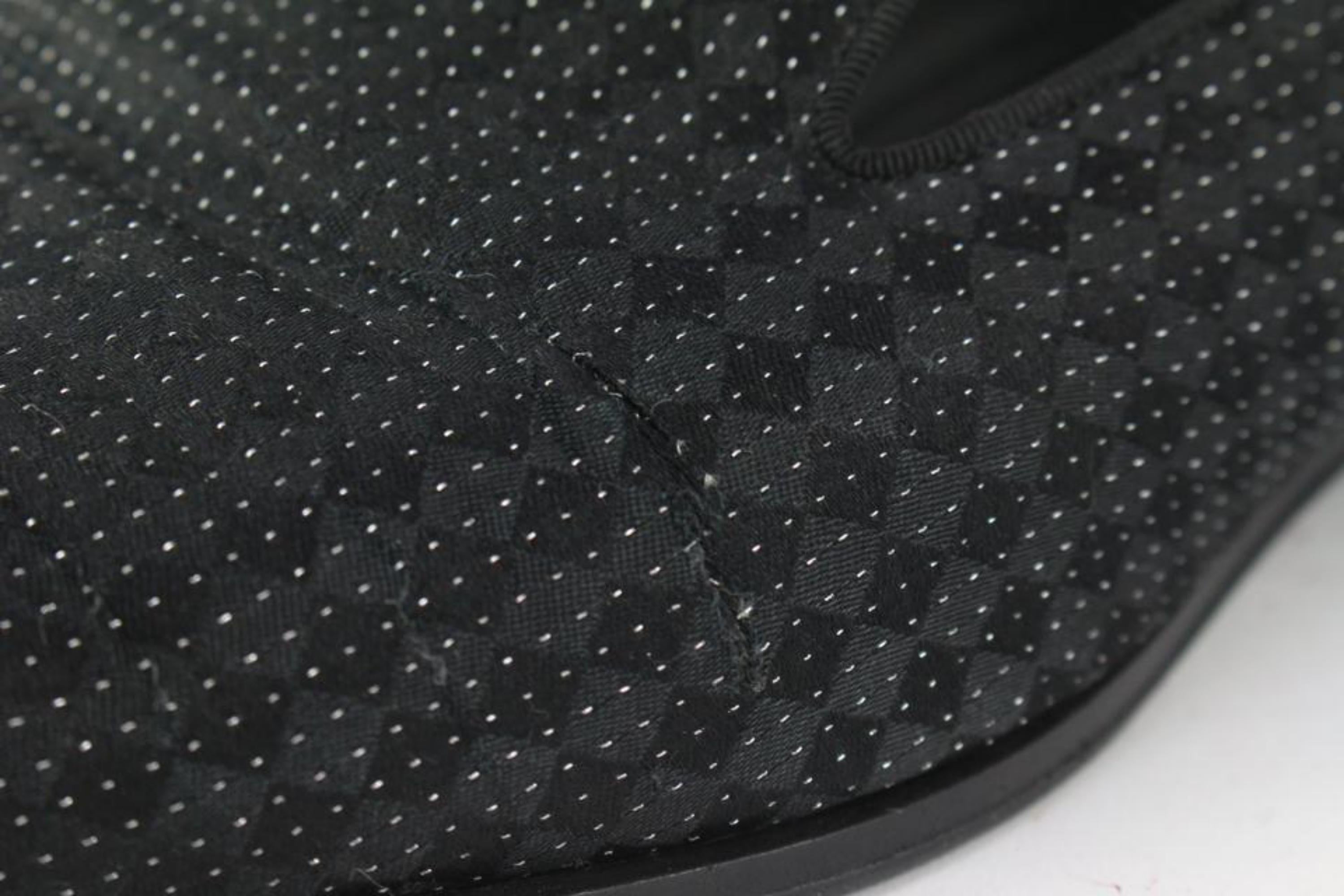 Louis Vuitton Mens US 9 Black Damier Sparkle Slip On Loafer Dress Shoe 1LV3L17 For Sale 5