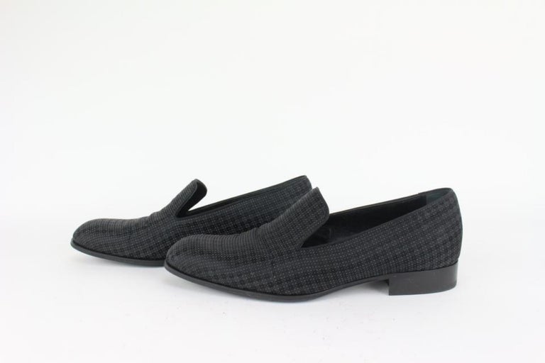 Louis Vuitton Mens US 9 Black Damier Sparkle Slip On Loafer Dress Shoe  1LV3L17 For Sale at 1stDibs