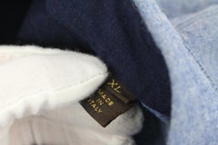 Louis Vuitton Men's XL Blue Denim Gaston V Button Down Shirt 120lv31