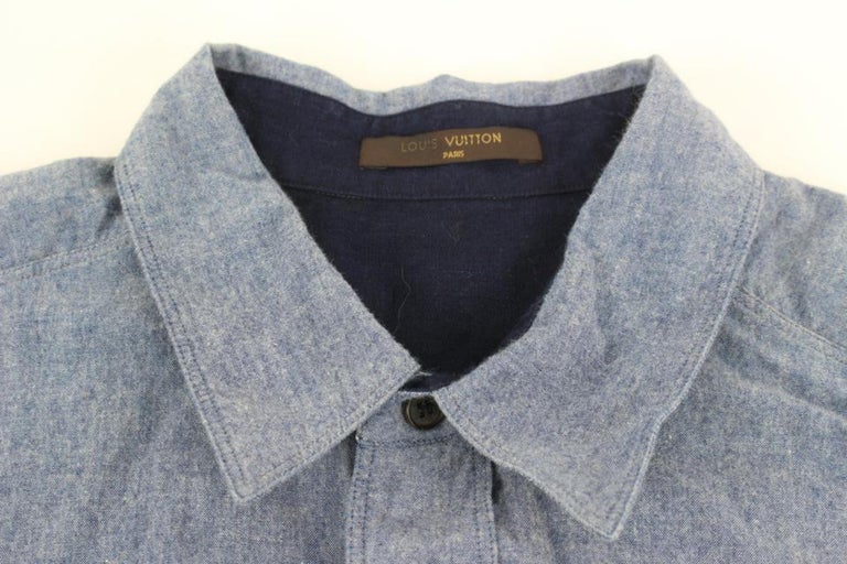 Louis Vuitton Camisa con botones Gaston V de mezclilla azul XL para hombre  120lv31 en venta en 1stDibs