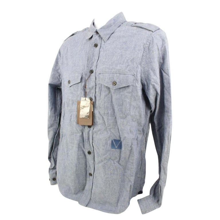 Louis Vuitton Men's Blue Gray Satellite Long Sleeve Patches Polo Shirt –  Luxuria & Co.