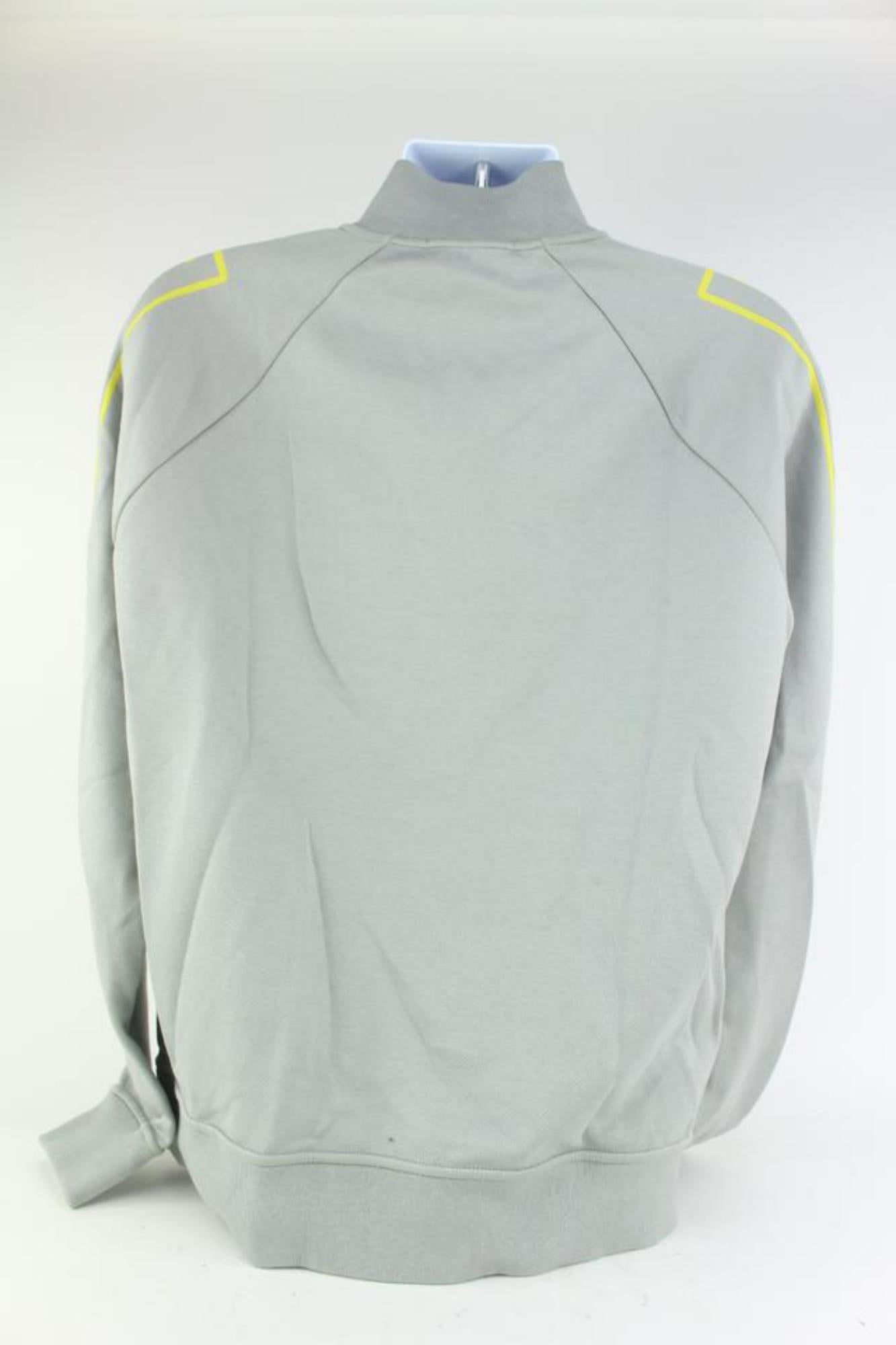 Louis Vuitton Men's XL Grey x Yellow Gravity Raglan Zip Sweater 5L1214 5