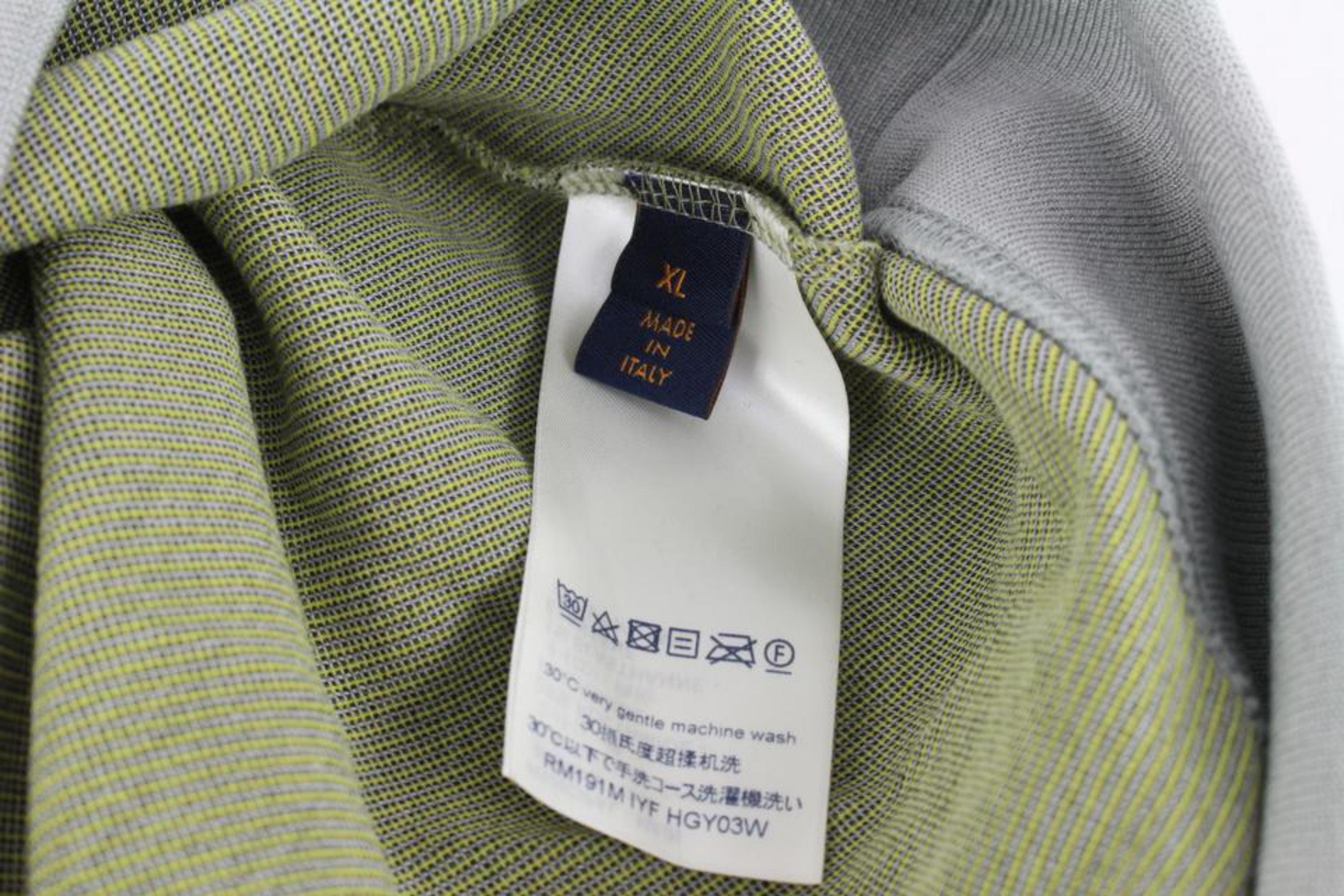 Louis Vuitton Men's XL Grey x Yellow Gravity Raglan Zip Sweater 928lv70 For Sale 7