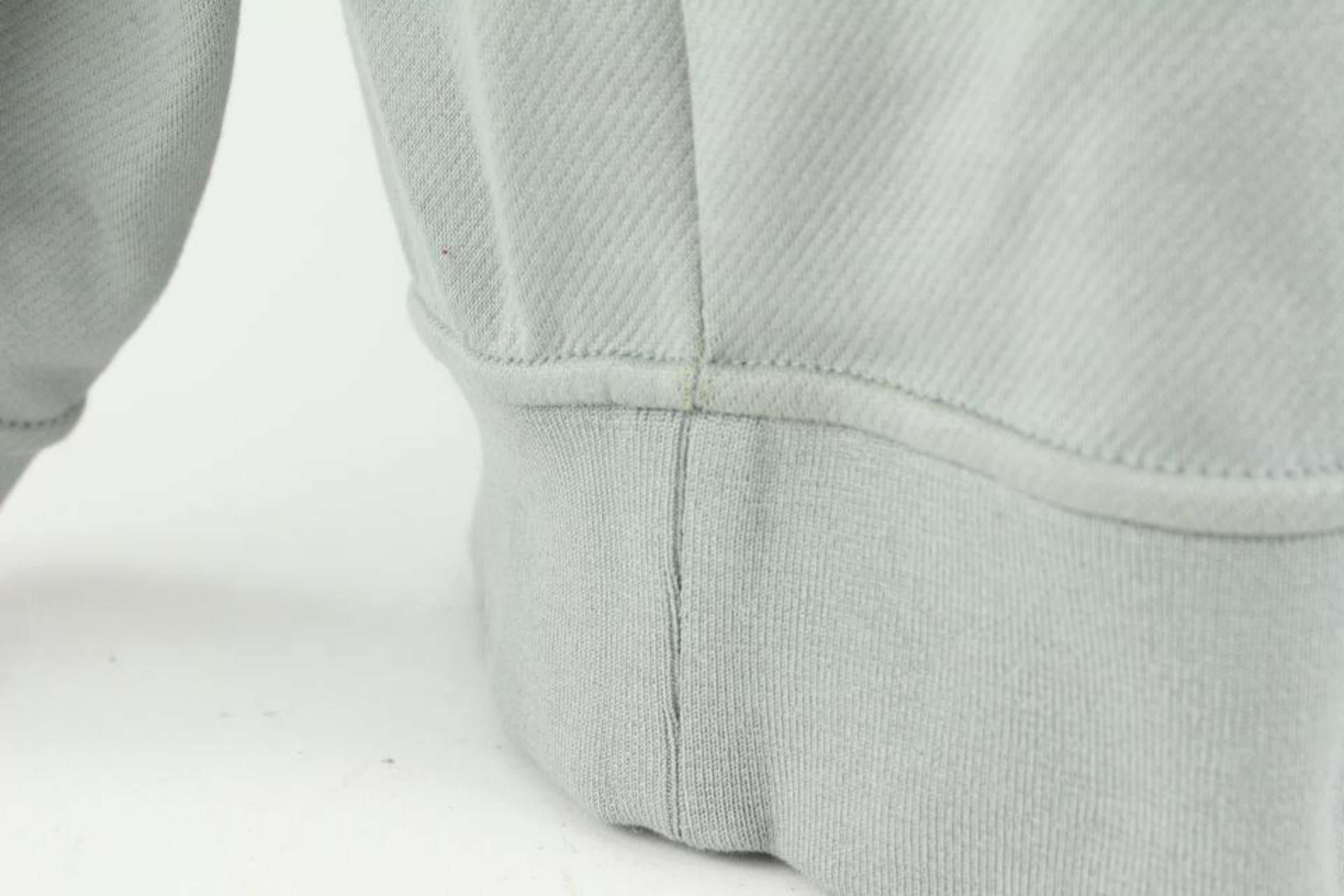 Gray Louis Vuitton Men's XL Grey x Yellow Gravity Raglan Zip Sweater 928lv70 For Sale
