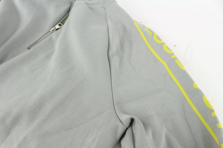 Louis Vuitton Men's XL Grey x Yellow Gravity Raglan Zip Sweater