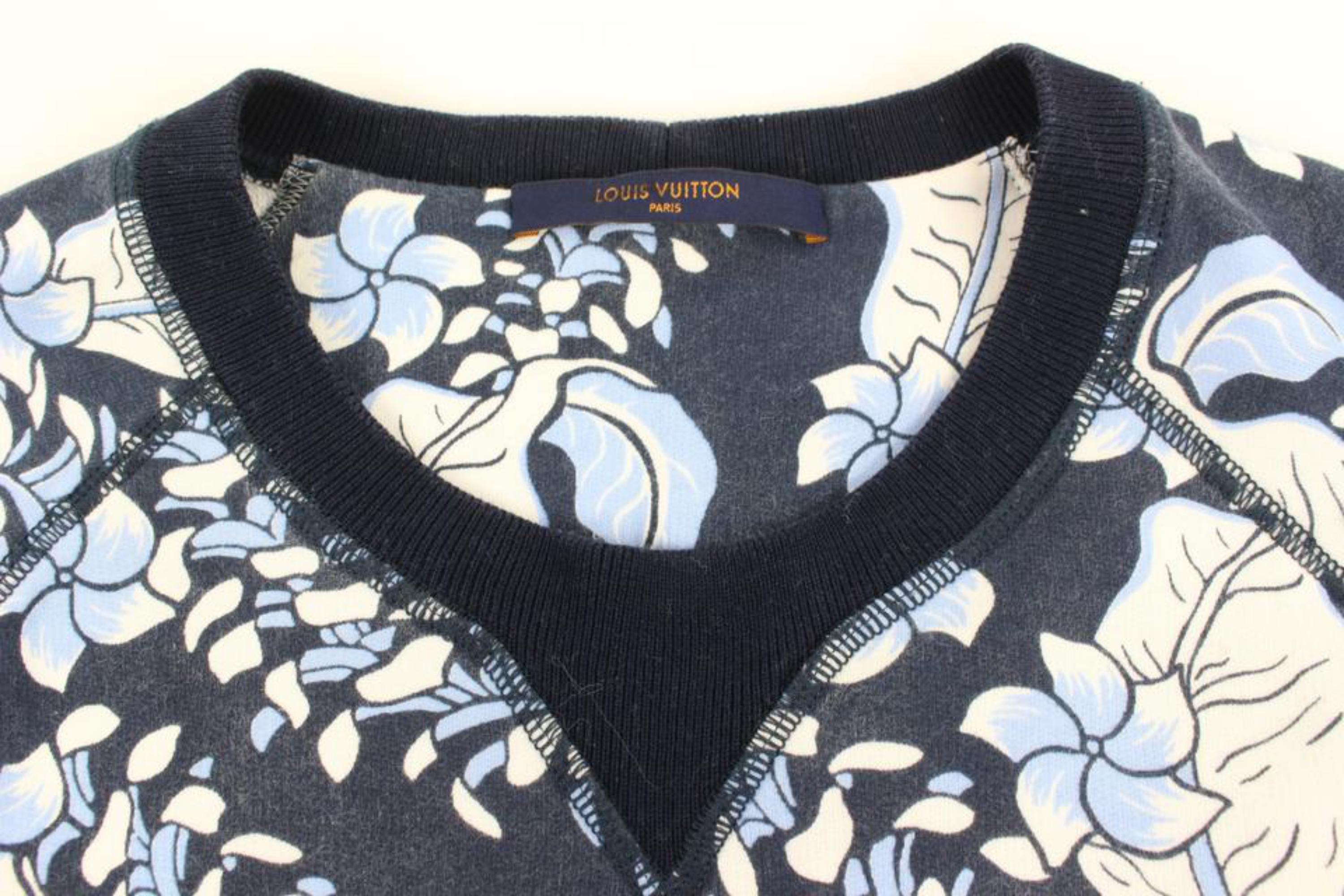 Louis Vuitton - Sweat-shirt à fleurs imprimé feuilles superposées XL LV Varsity pour homme 2LV415 en vente 4