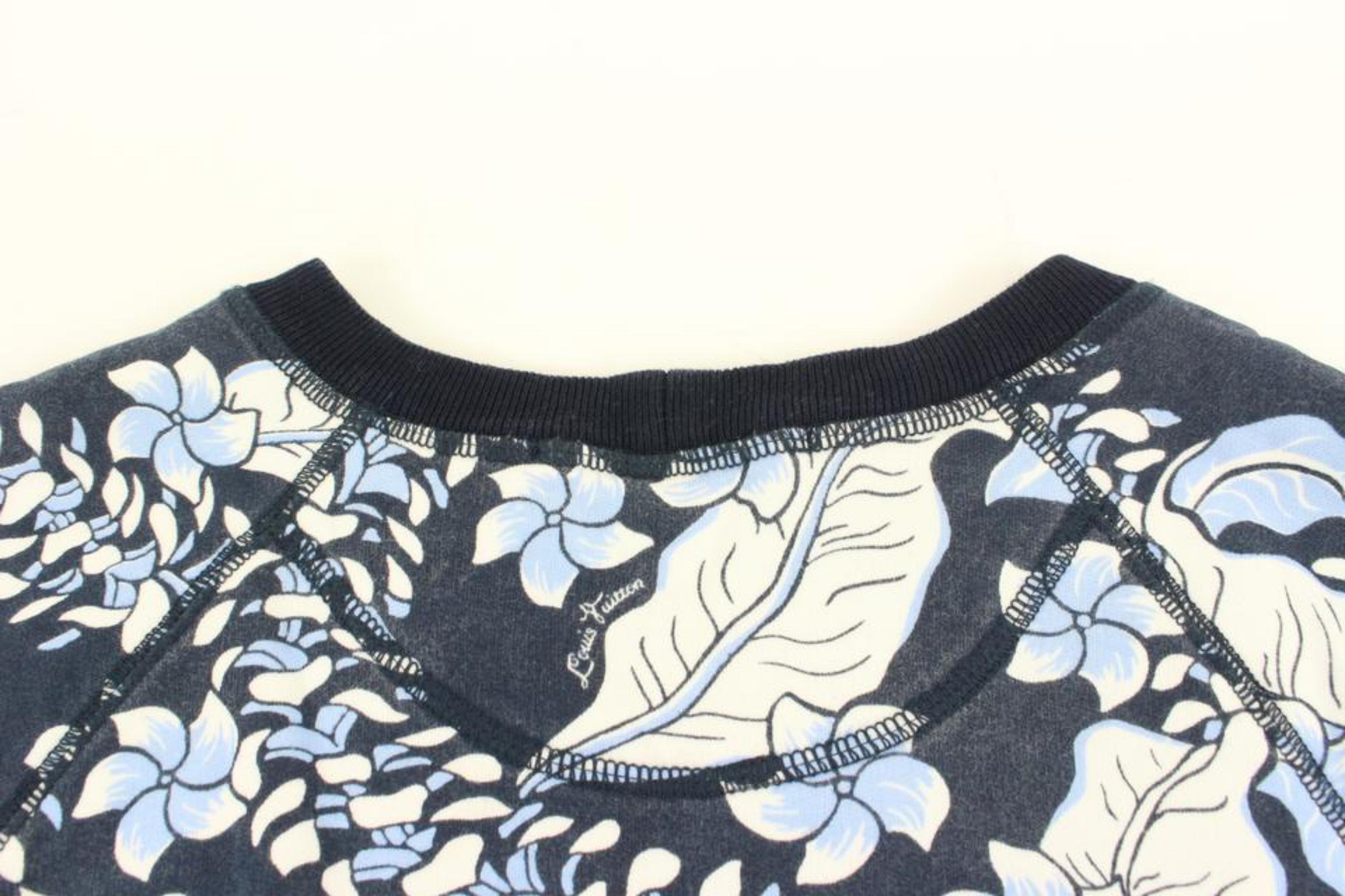 Louis Vuitton - Sweat-shirt à fleurs imprimé feuilles superposées XL LV Varsity pour homme 2LV415 en vente 2