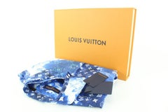 Louis Vuitton Men's XL Monogram Bandana Blue Button Down Short Sleeve Shirt 86lk