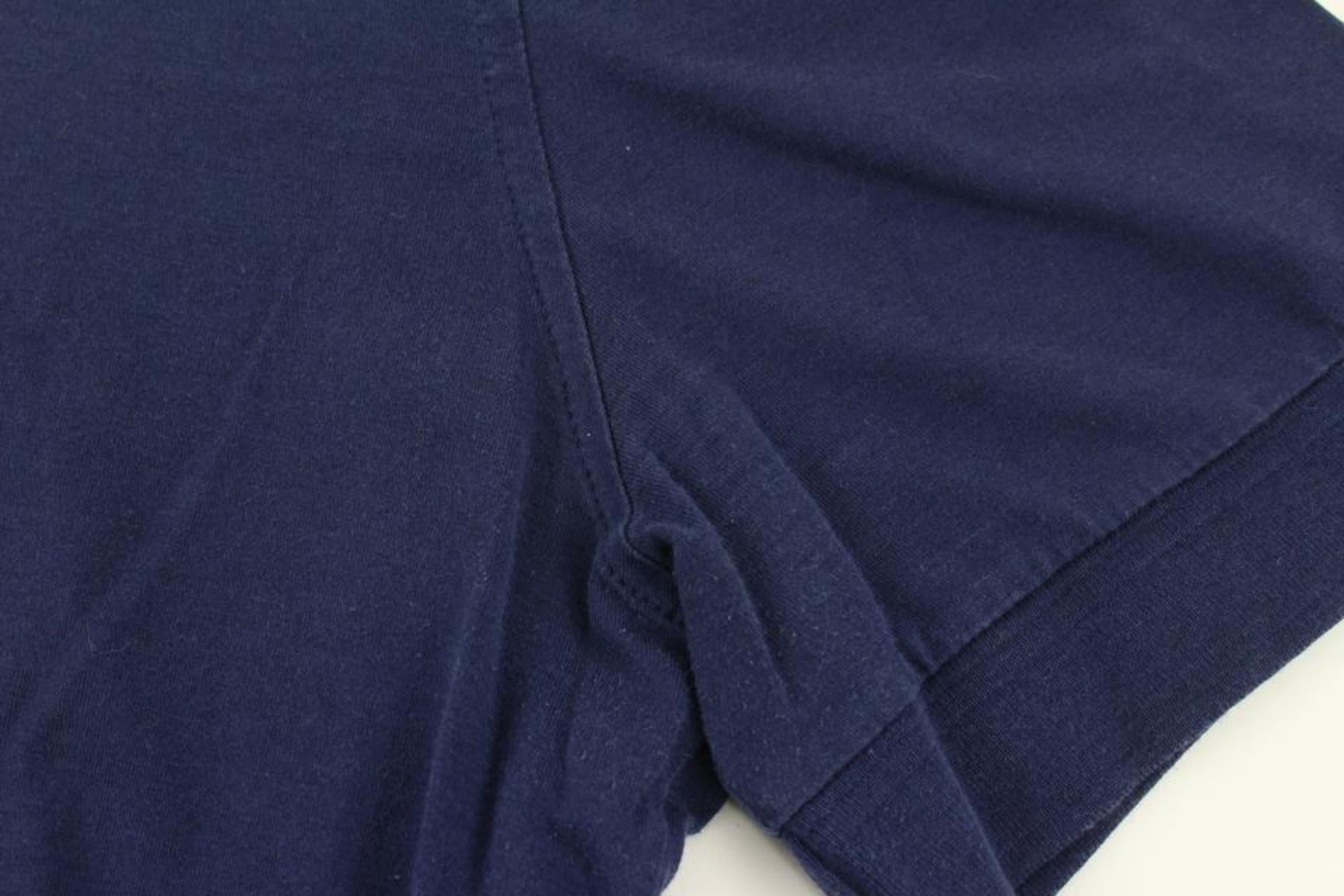 Louis Vuitton Men's XL Navy Blue Bear LV T-Shirt 114lv10 For Sale 5