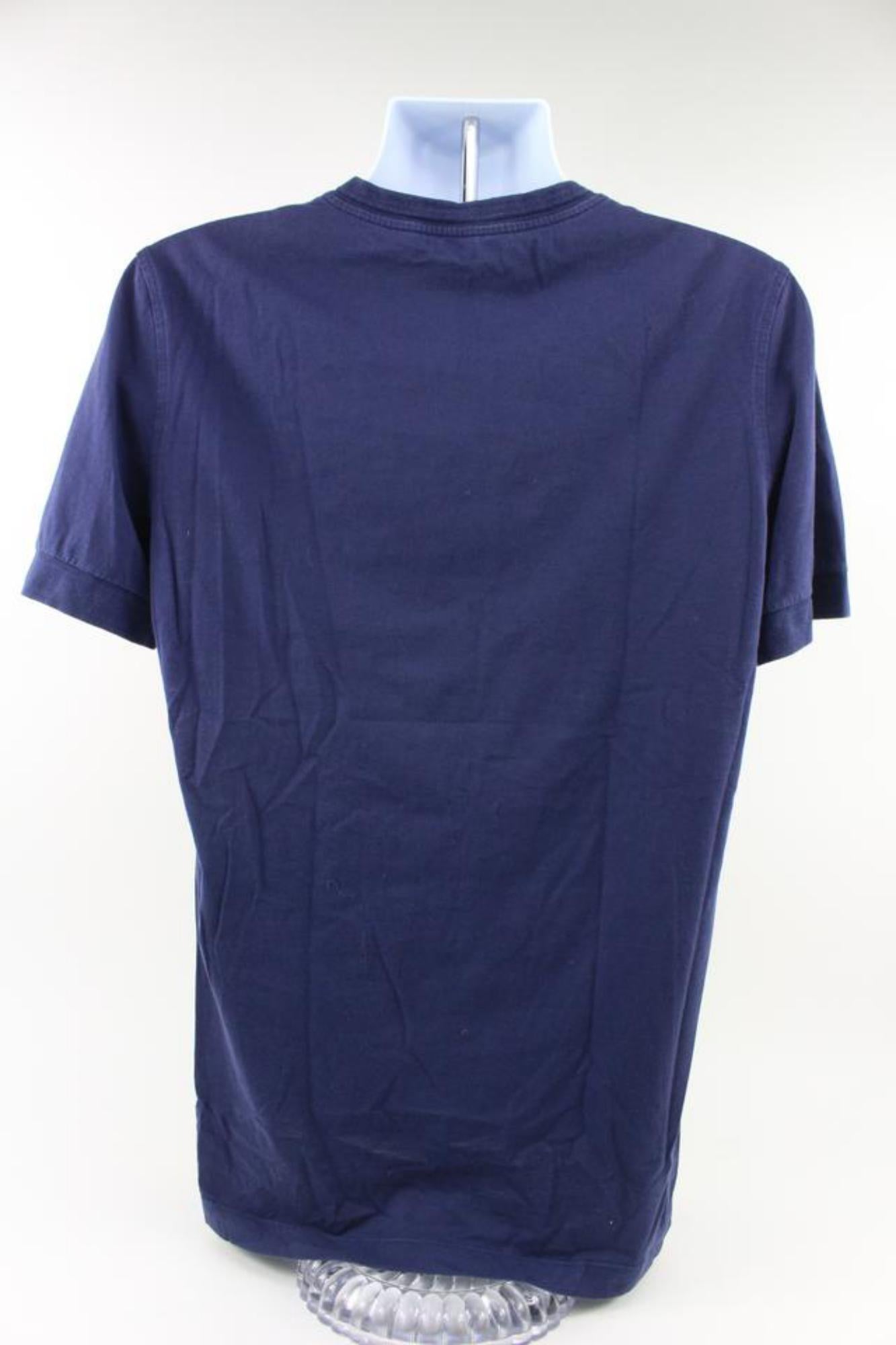 Louis Vuitton Men's XL Navy Blue Bear LV T-Shirt 114lv10 For Sale 2