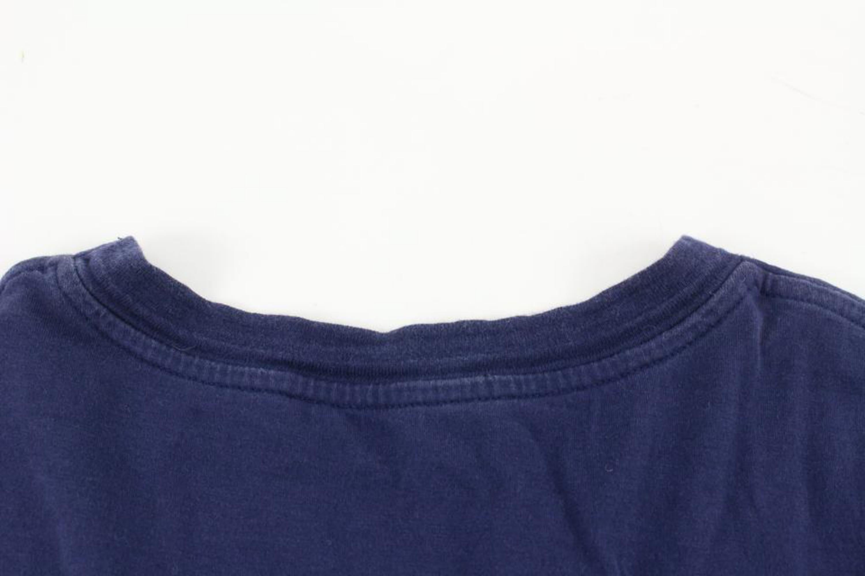 Louis Vuitton Men's XL Navy Blue Bear LV T-Shirt 114lv10 For Sale 3