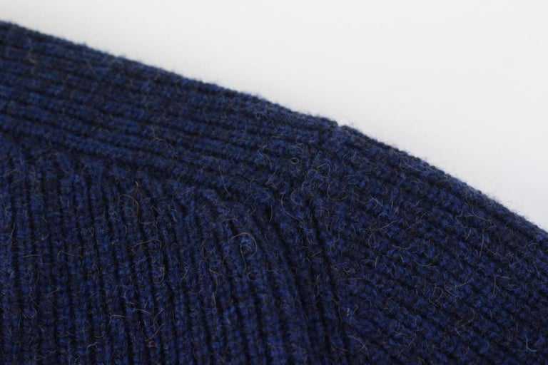 Louis Vuitton Men's XL Navy Cashmere Cursive Script Pullover Sweater 121lv48