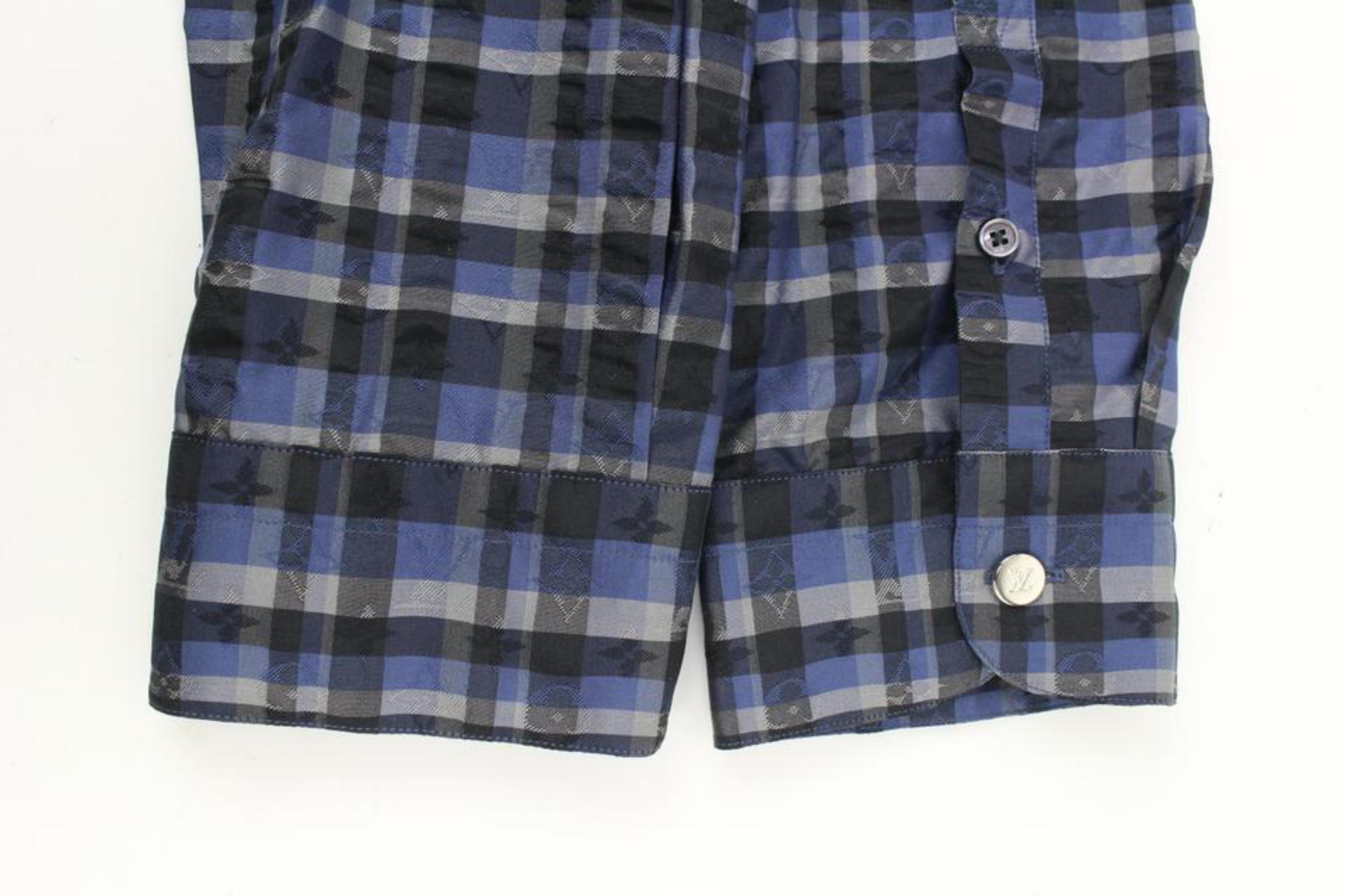 Louis Vuitton Men's XL Plaid LV Monogram Long Sleeve Button Down Shirt 119lv7 3