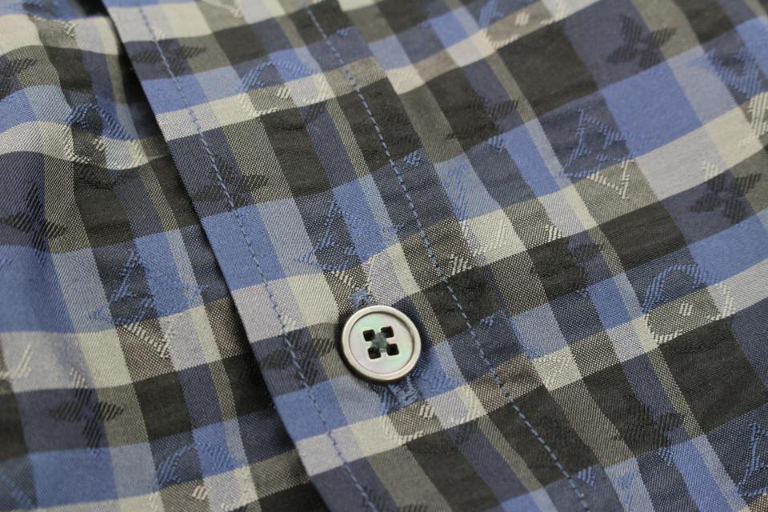 Louis Vuitton Men's XL Plaid LV Monogram Long Sleeve Button Down Shirt 119lv7 4