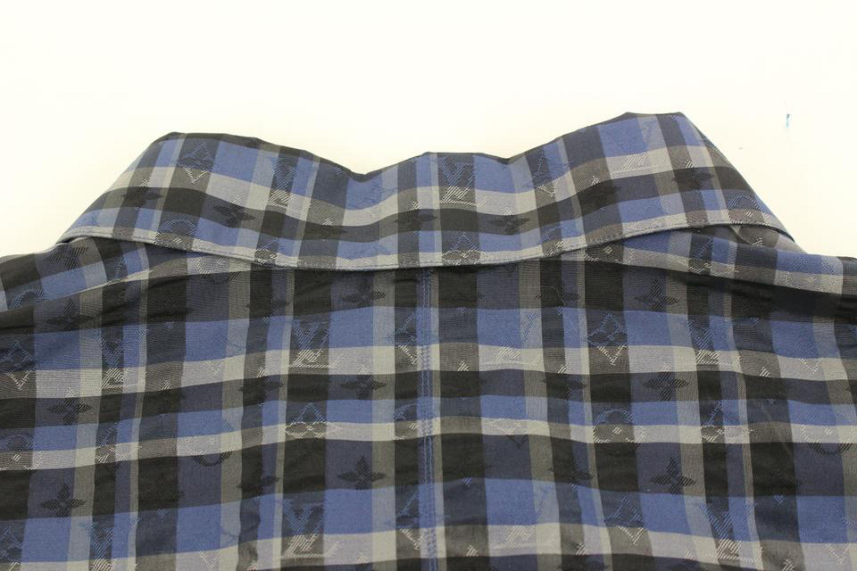 Louis Vuitton Men's XL Plaid LV Monogram Long Sleeve Button Down Shirt 119lv7 1