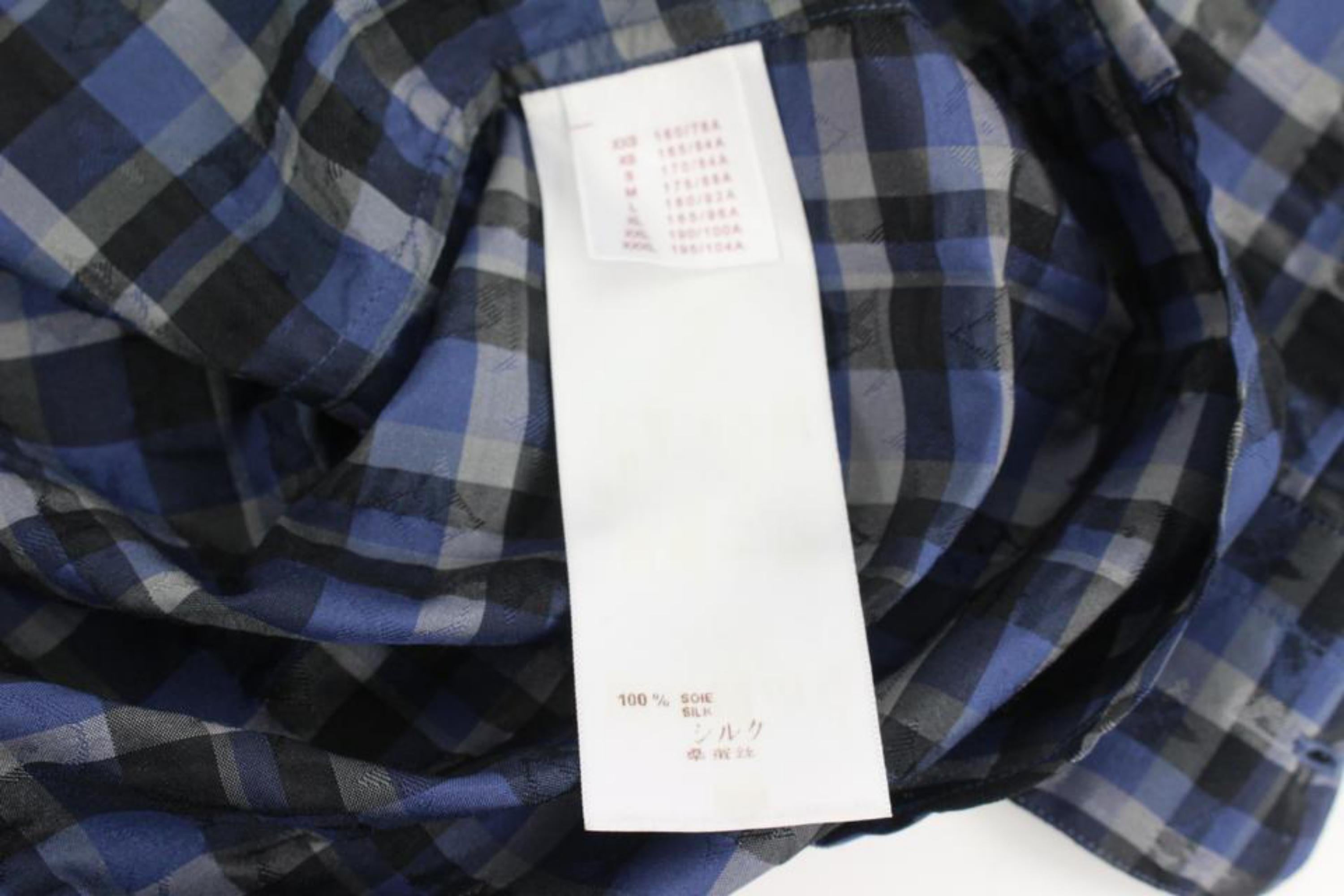 Louis Vuitton Men's XL Plaid LV Monogram Long Sleeve Button Down Shirt 27lk712s For Sale 3