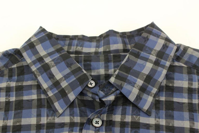 Louis Vuitton Men's XL Blue Denim Gaston V Button Down Shirt 120lv31