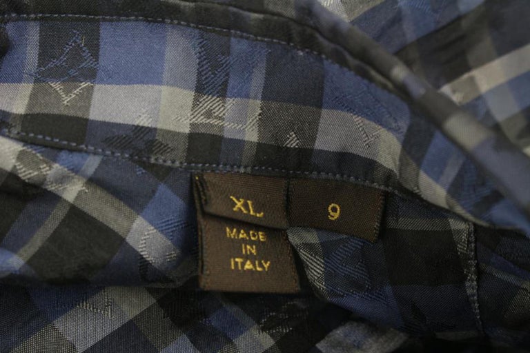 Louis Vuitton Men's XL Plaid LV Monogram Long Sleeve Button Down Shirt –  Bagriculture