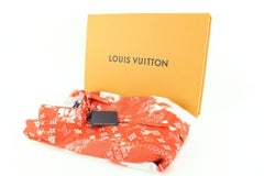 Louis Vuitton Men's XL Red Monogram Bandana Button Down Short Sleeve Shirt 87lz5