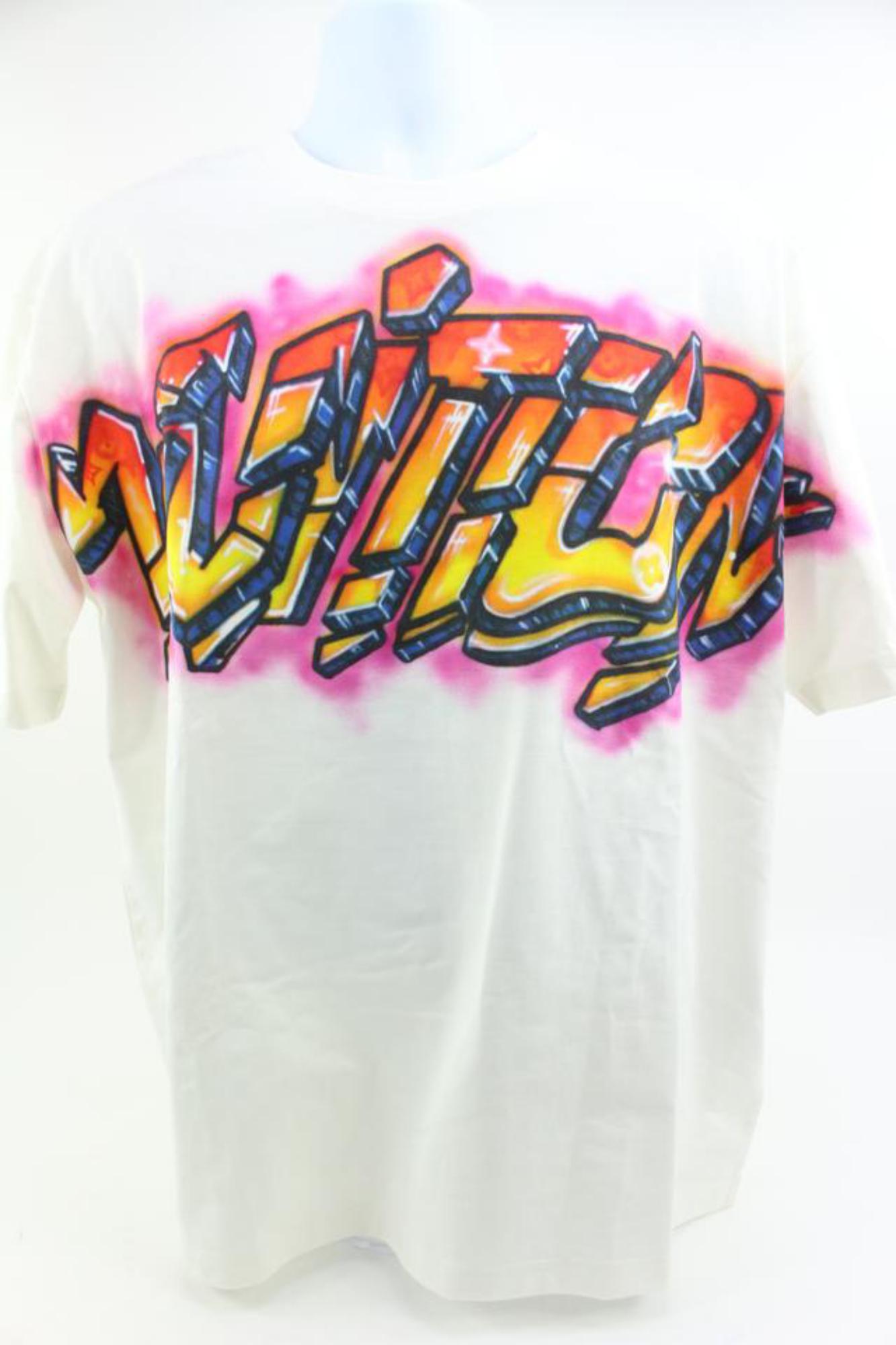 Louis Vuitton Men's XL Virgil Abloh 1990's Style Graffiti T-Shirt Tee 124lv3 5