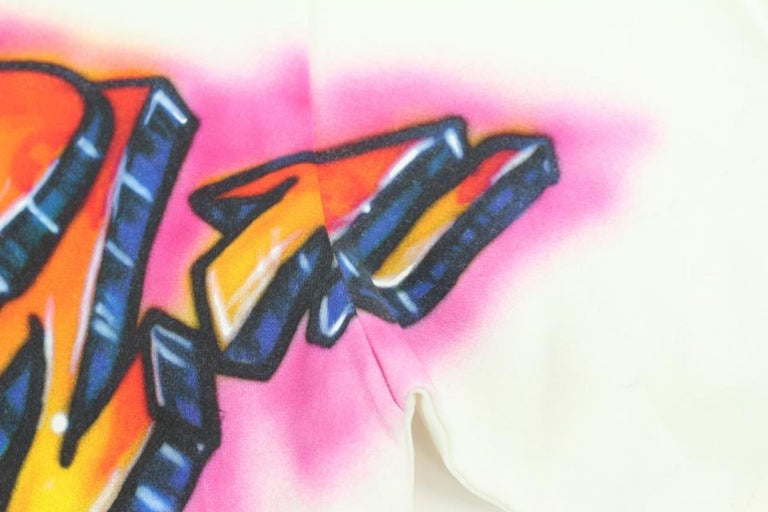 Louis Vuitton Men's XL Virgil Abloh 1990's Style Graffiti T-Shirt Tee  124lv3 For Sale at 1stDibs
