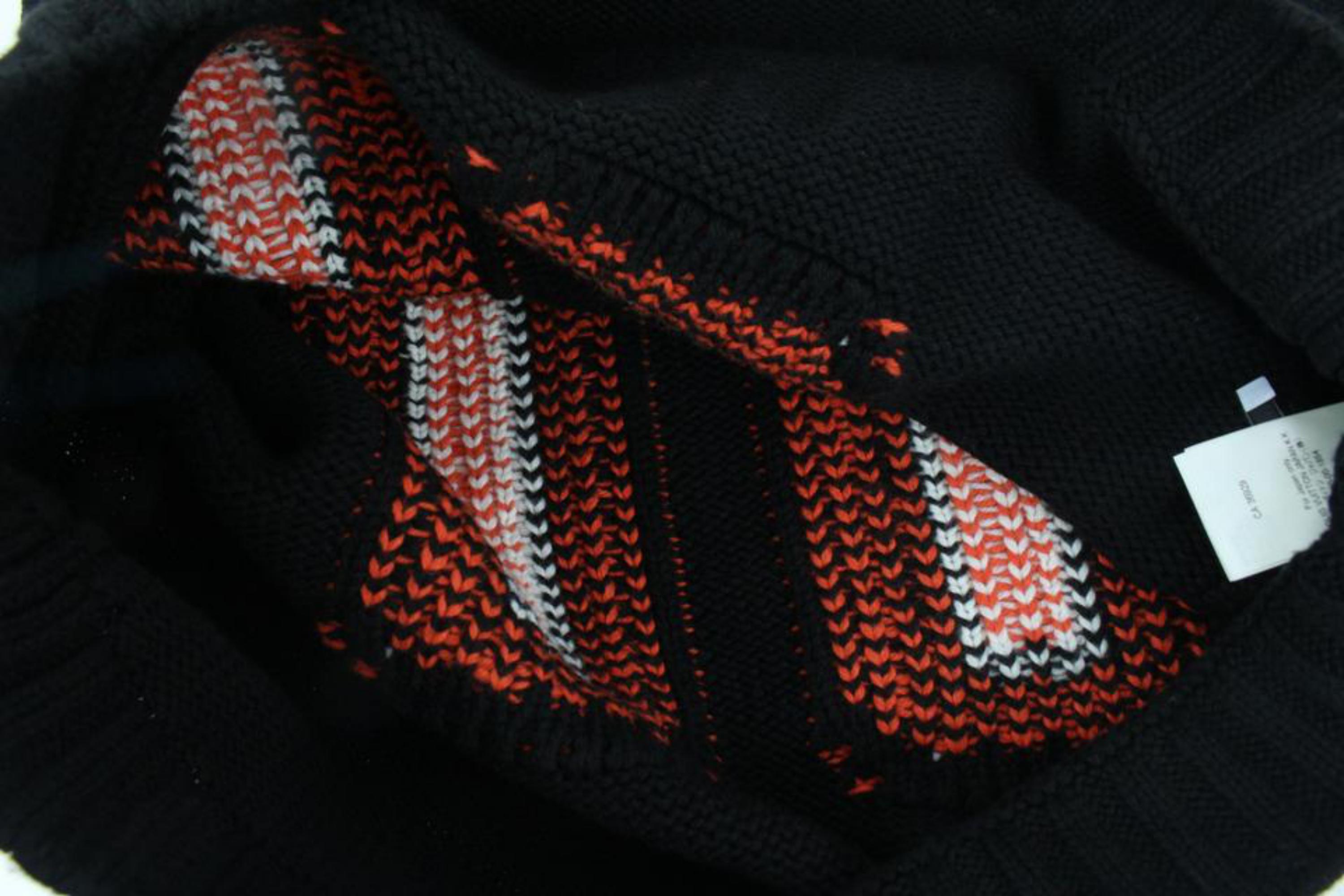 Louis Vuitton Mens XL Virgil Abloh Black Knit Chunky Intarsia Football Shirt  3
