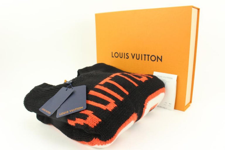 Louis Vuitton Mens XL Virgil Abloh Black Knit Chunky Intarsia