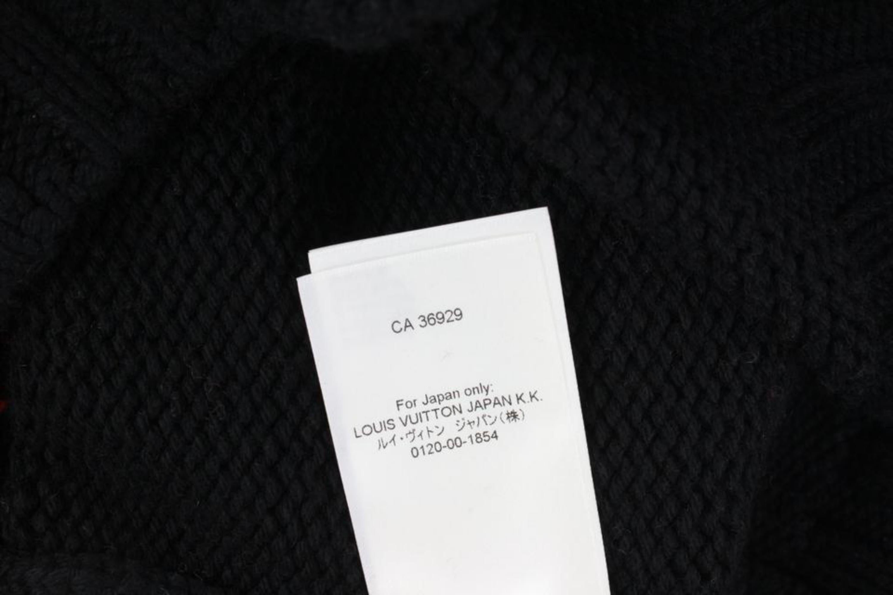 Louis Vuitton Mens XL Virgil Abloh Black Knit Chunky Intarsia Football ...