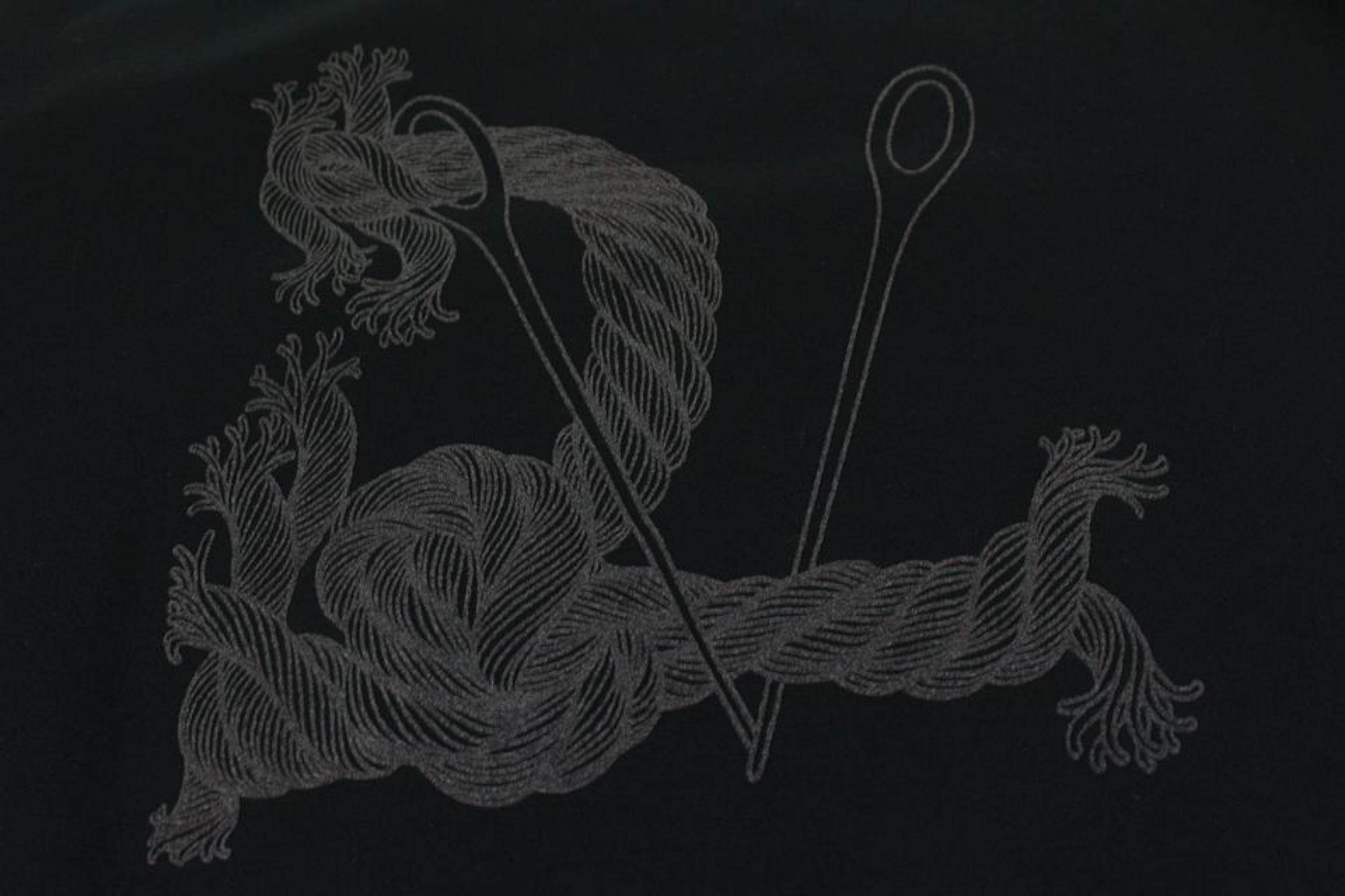Louis Vuitton Men's XXL Black Rope Flock T-Shirt 1116lv36 For Sale 5