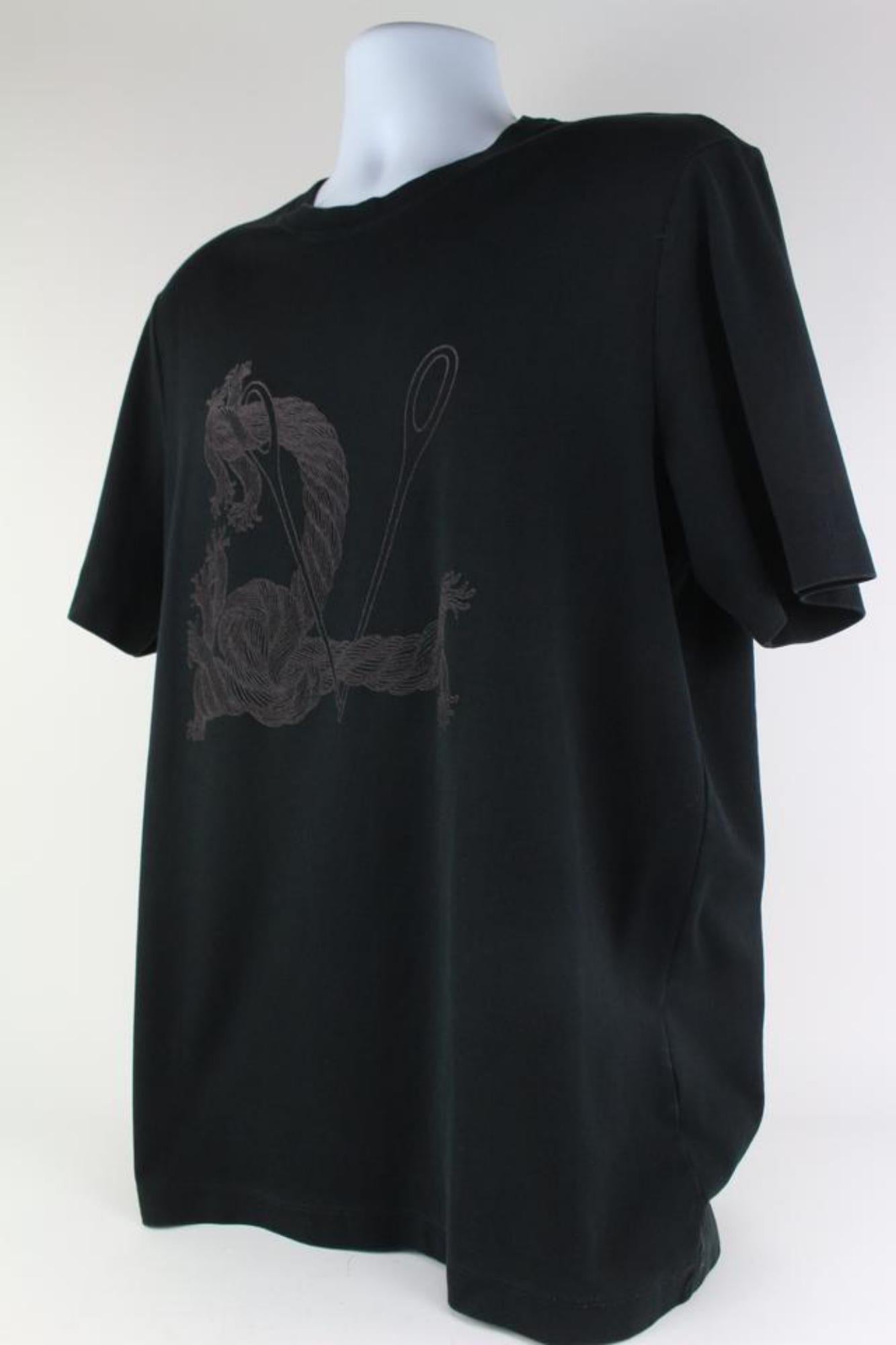 Louis Vuitton Men's XXL Black Rope Flock T-Shirt 1116lv36 For Sale 7