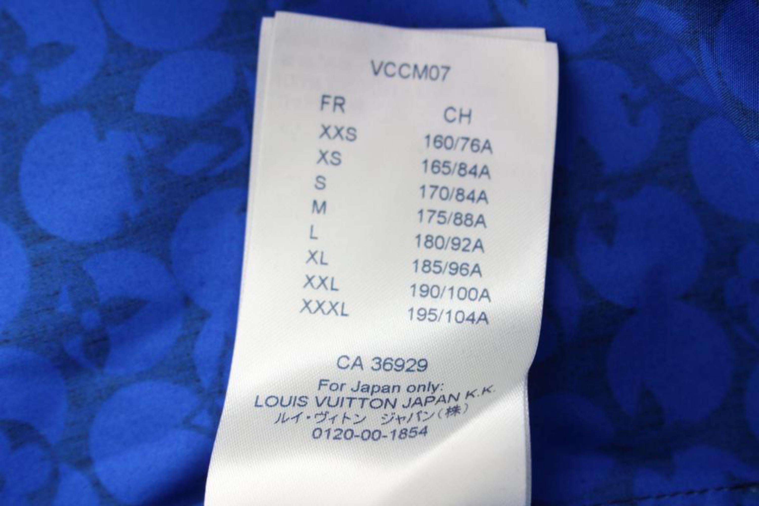 Louis Vuitton Men's XXL Blue Black LV Monogram DNA Long Sleeve Button Shirt 8lv2 3