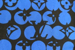 Louis Vuitton Men's XXL Blue Black LV Monogram DNA Long Sleeve Button Shirt 8lv2