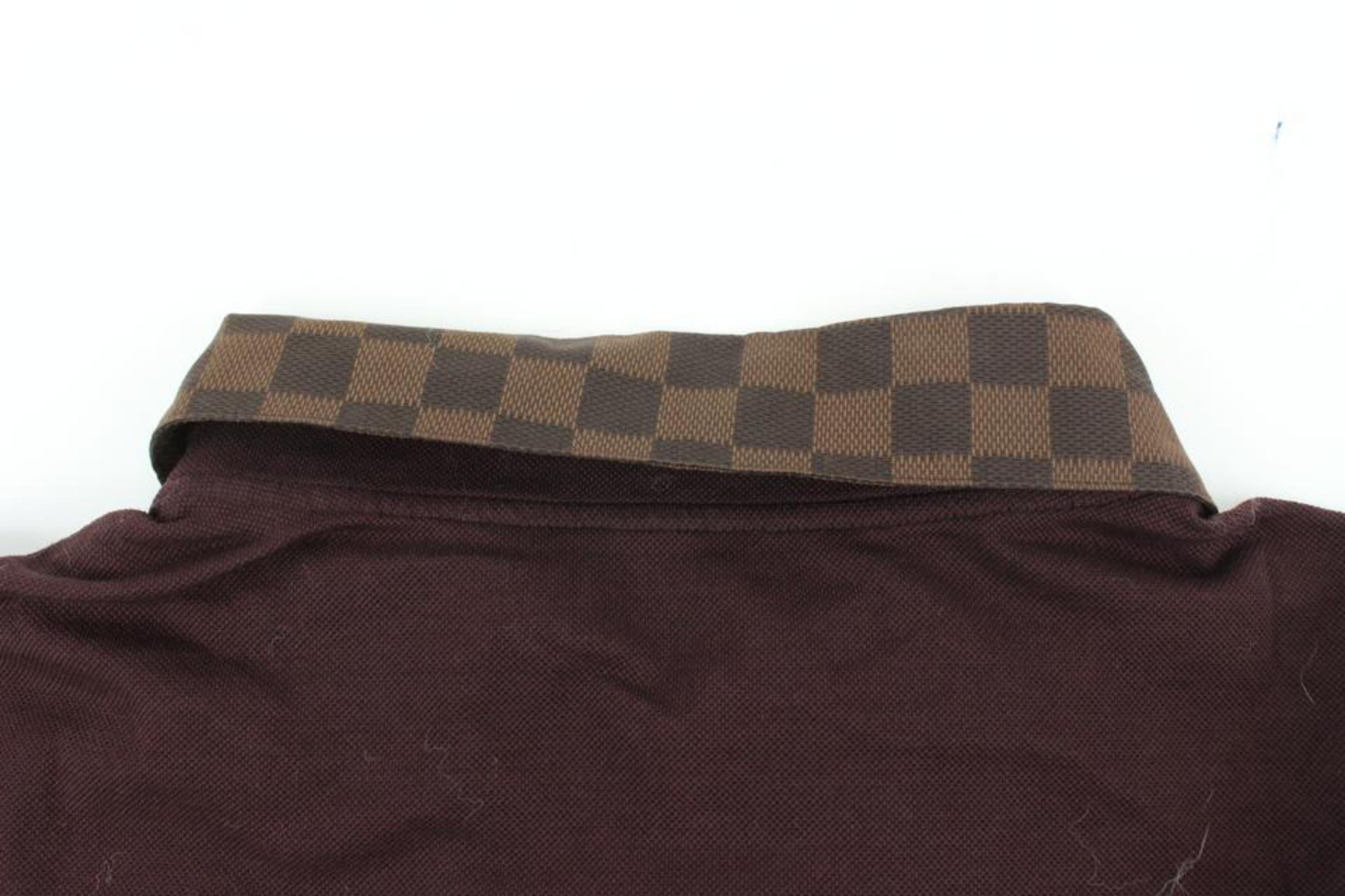 Louis Vuitton Men's XXL Ultra Rare Damier Ebene Collar Polo Shirt 114lv11 3