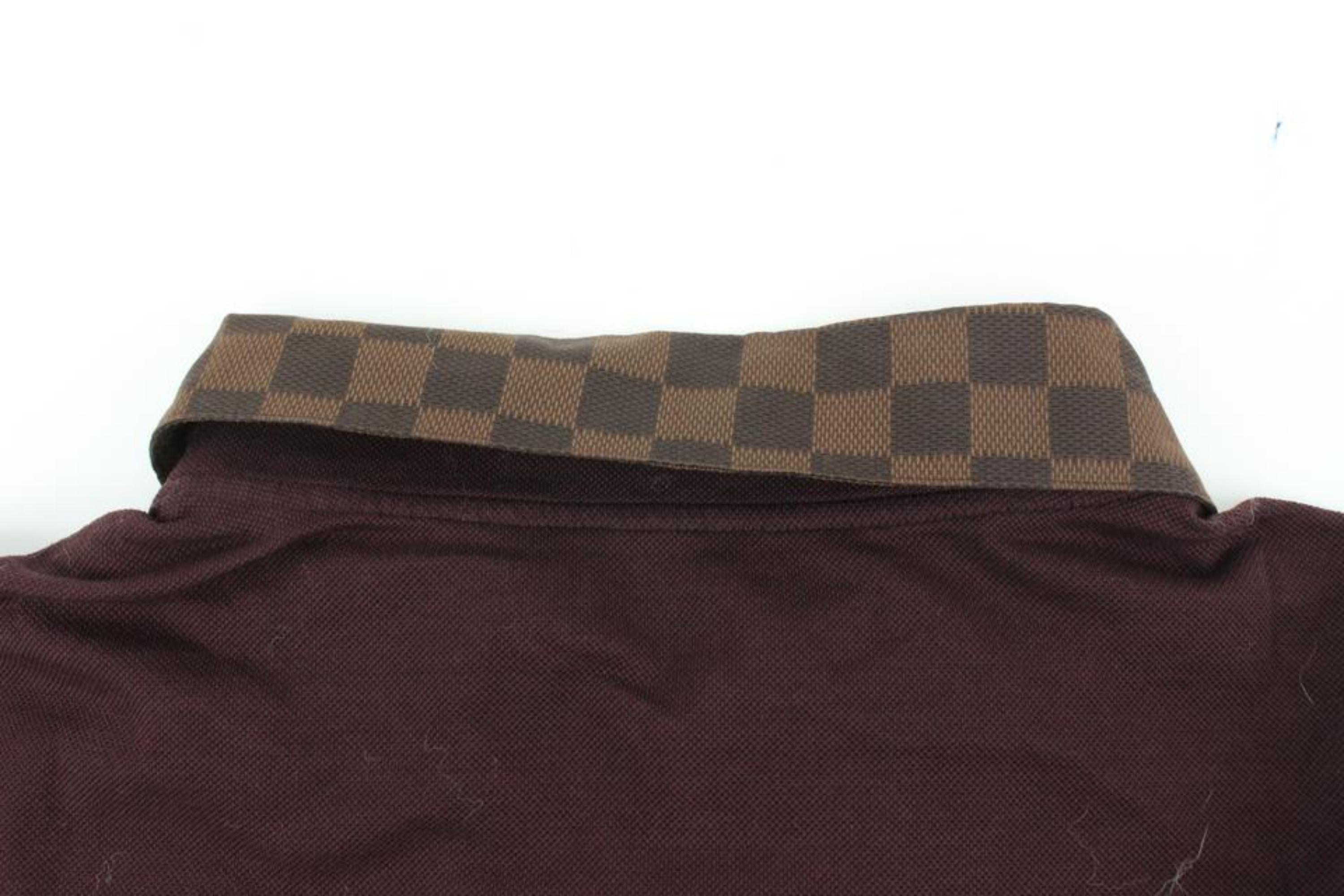 Louis Vuitton Men's XXL Ultra Rare Damier Ebene Collar Polo Shirt 114lv11 For Sale 3