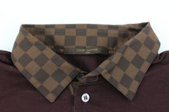 Louis Vuitton Men's XXL Ultra Rare Damier Ebene Collar Polo Shirt 114lv11