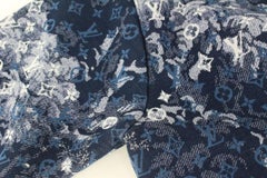 Louis Vuitton Men's XXL Virgil Abloh Navy Monogram Tapestry Crewneck 59lk518