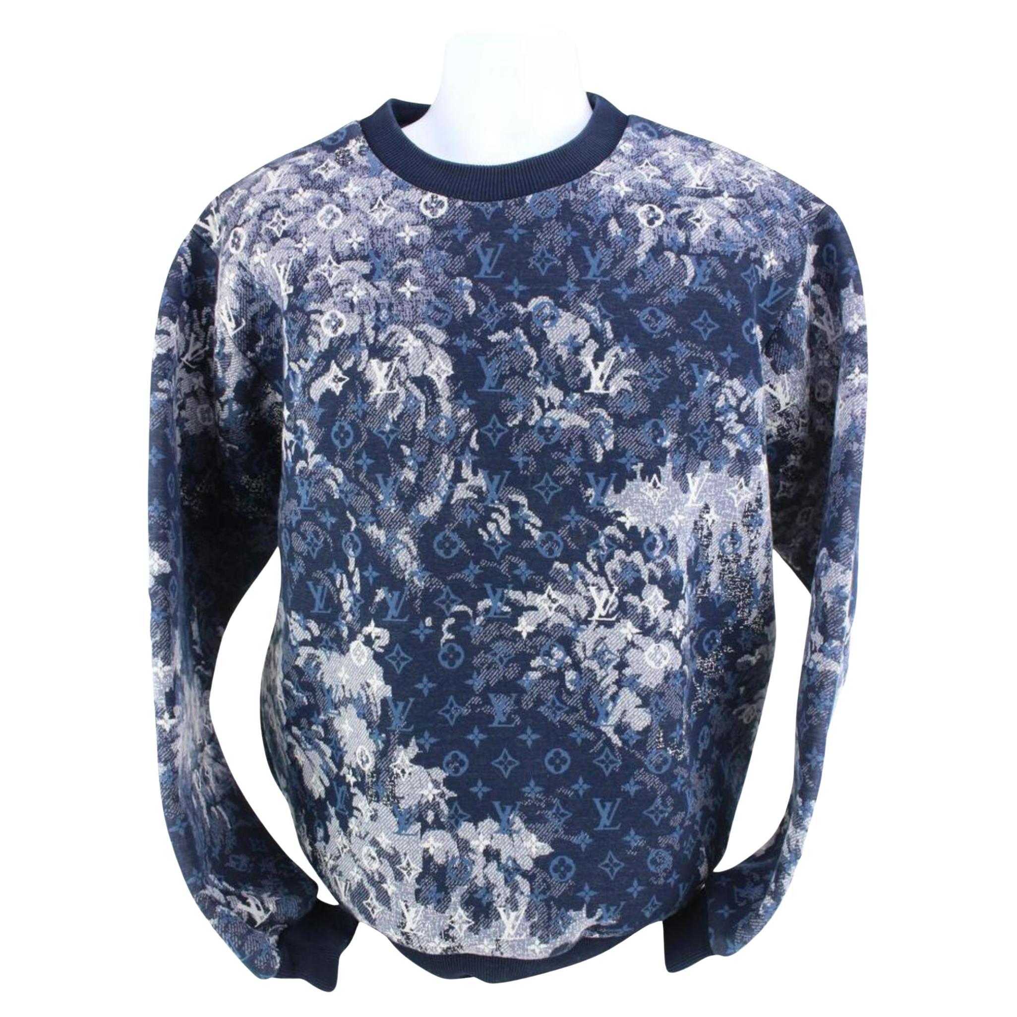 Louis Vuitton printed crew neck pullover royal blue