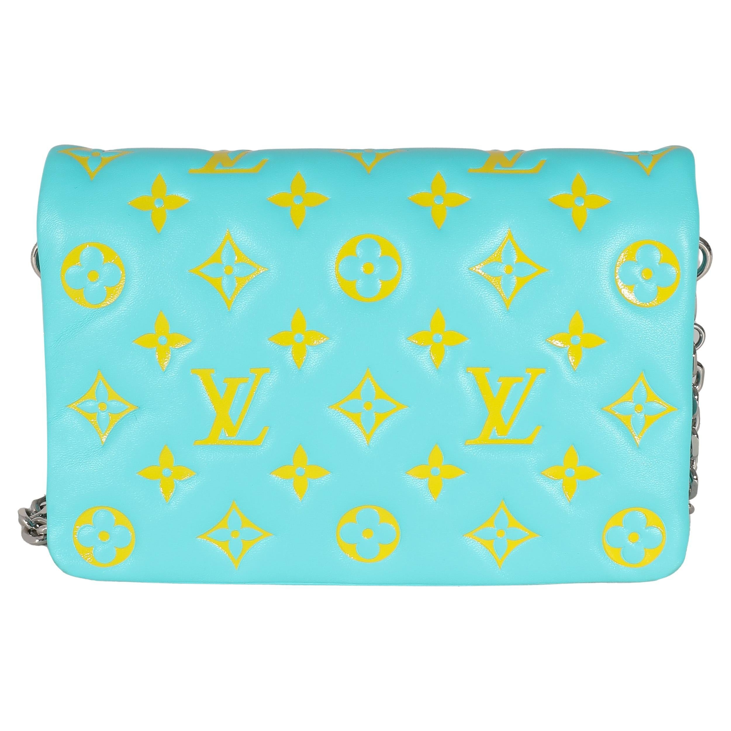 Louis Vuitton Menthe Jaune Monogram Embossed Lambskin Pochette Coussin